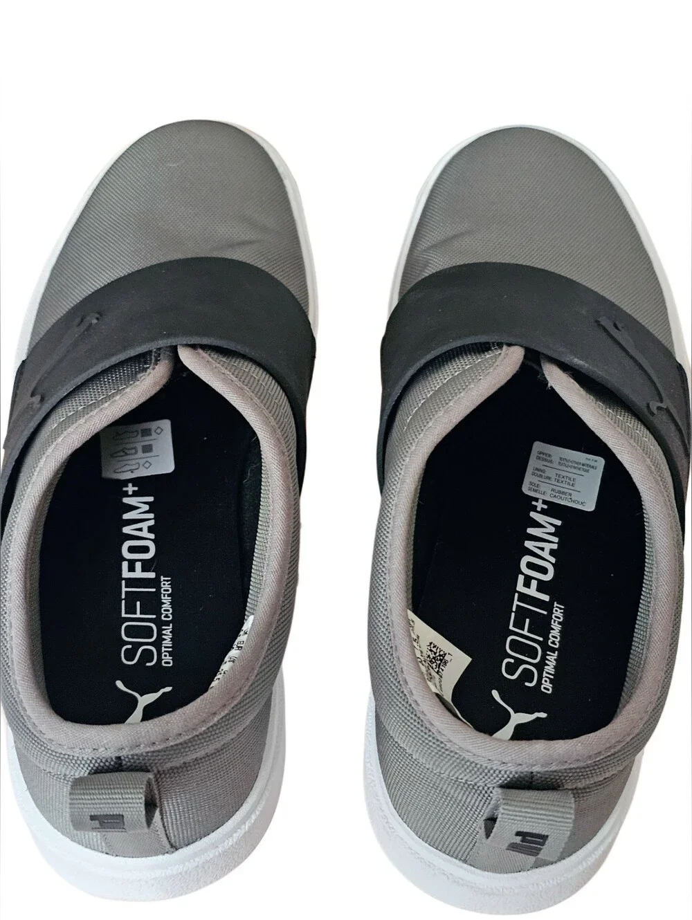 PUMA El Rey II Slip-On Grey Black Canvas Skateboard Shoes 374785-03 Men 7.5 New